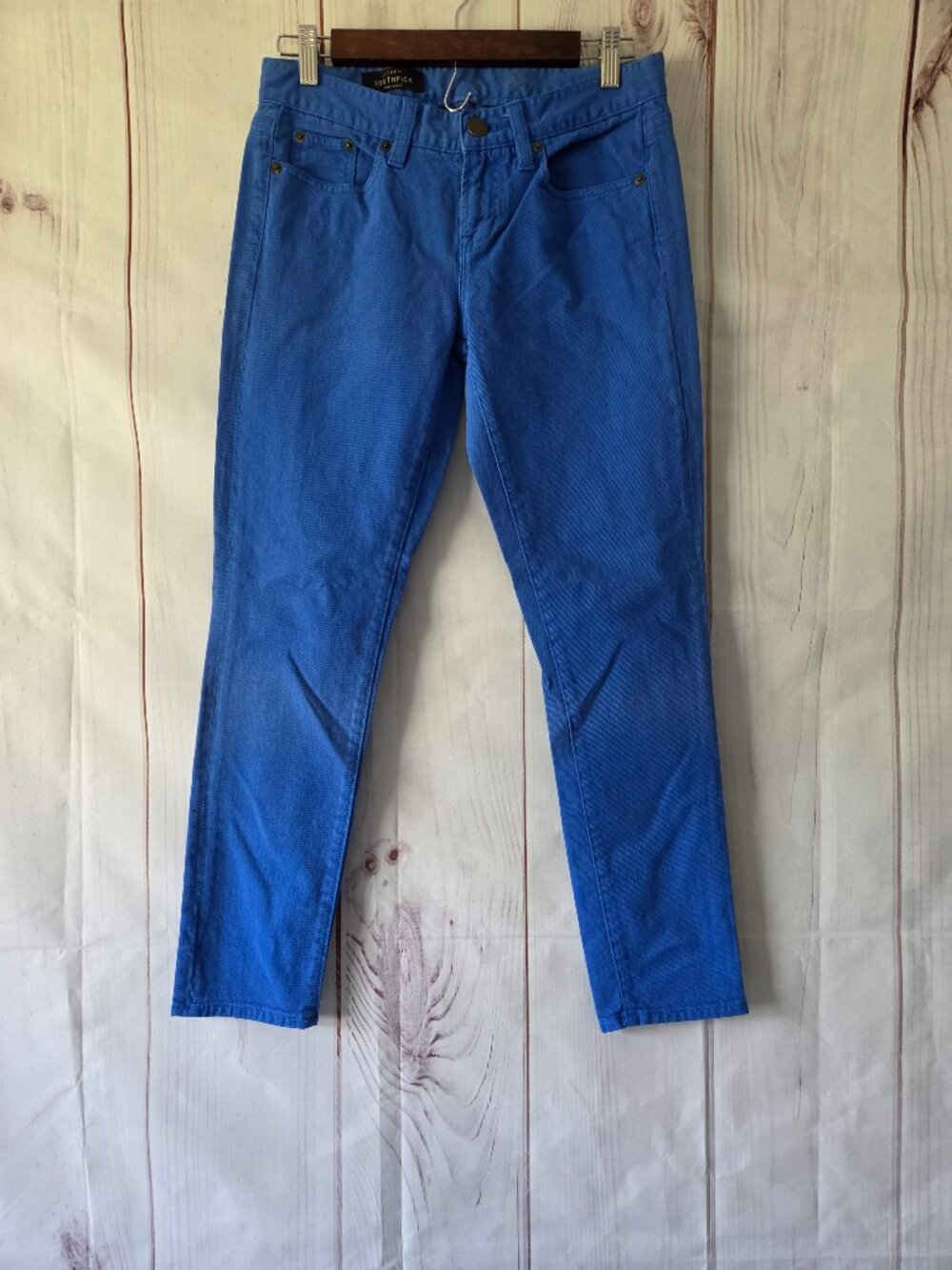 J. Crew Toothpick Skinny Jeans, Women’s 27 ankle, cobalt blue, signature fitted